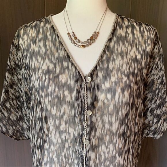 Converse One Star T-shirt Sheer Blouse Small - Picture 2 of 5